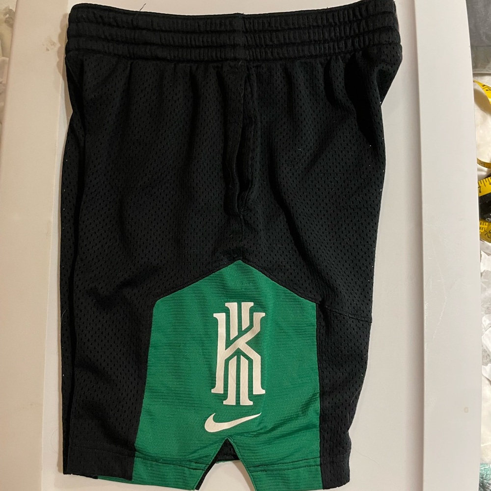 Nike Dry-Fit Kids Black and Green Kyrie Athletic Shorts